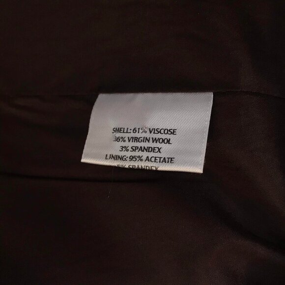 Eileen Fisher Size S Brown Italian Fabric Wool Button-Front Long Blazer Jacket - Picture 8 of 10